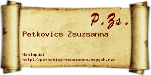 Petkovics Zsuzsanna névjegykártya