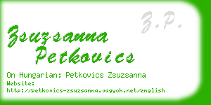 zsuzsanna petkovics business card